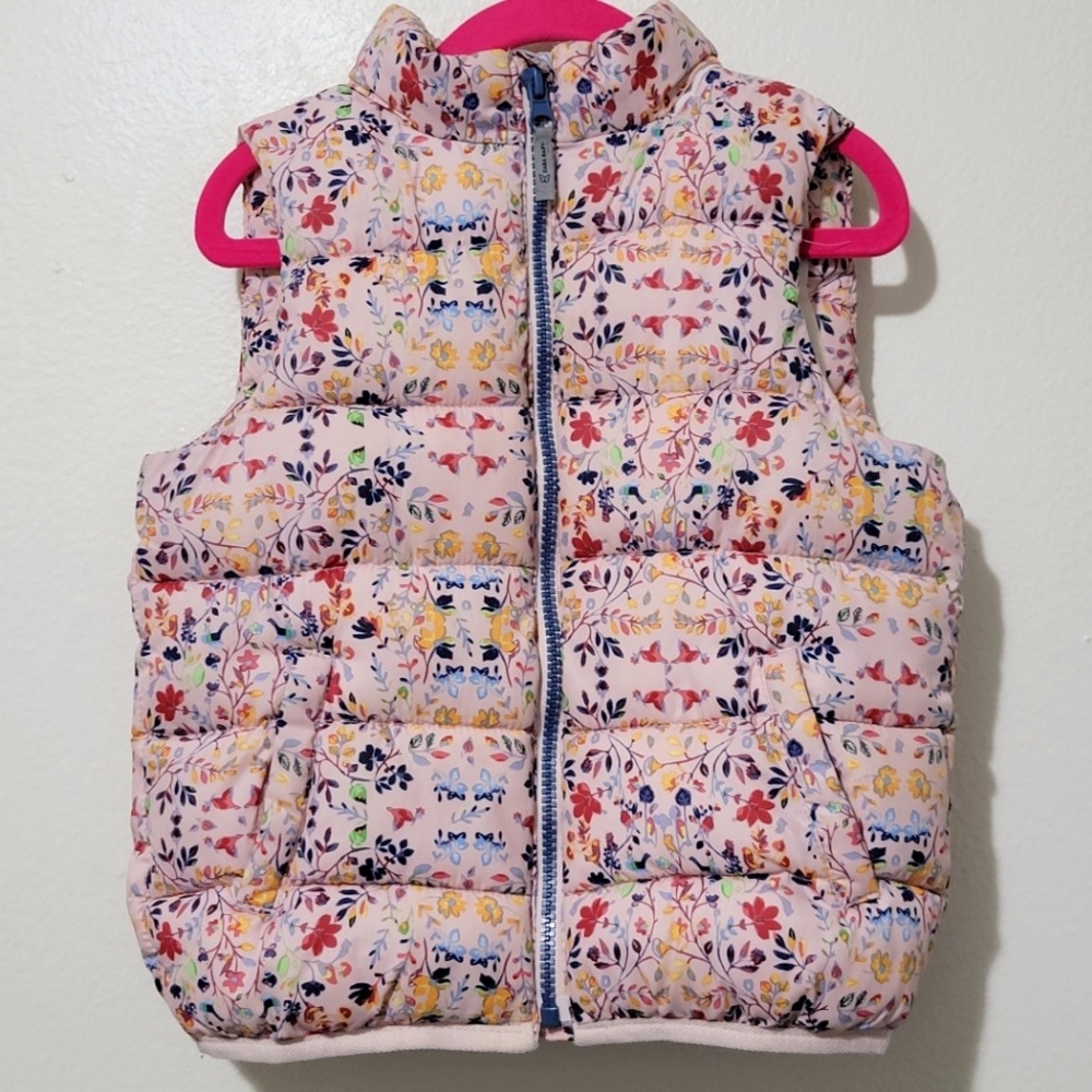 Zara Kids Floral Puffer Vest - Multicolor